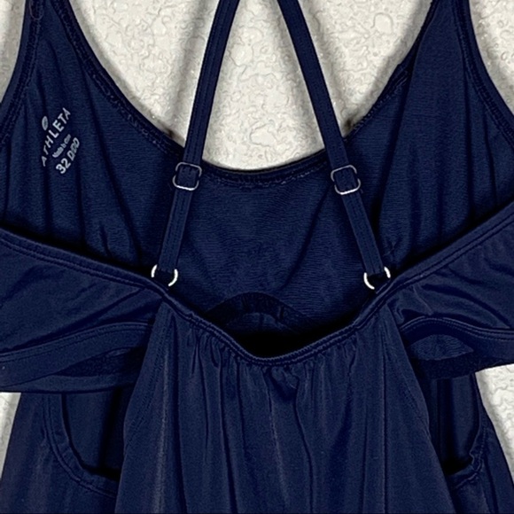 NWT Athleta 32 D/DD Blue Blousy Tankini Top Swim Surf Paddle Bra - Picture 3 of 4